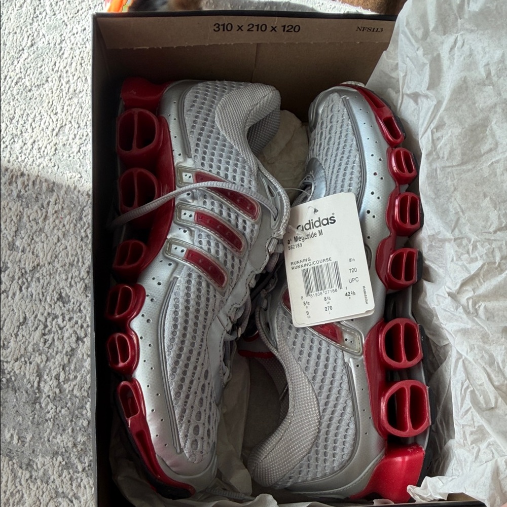 Adidas Men's Athletic Shoes in Silver and Red
